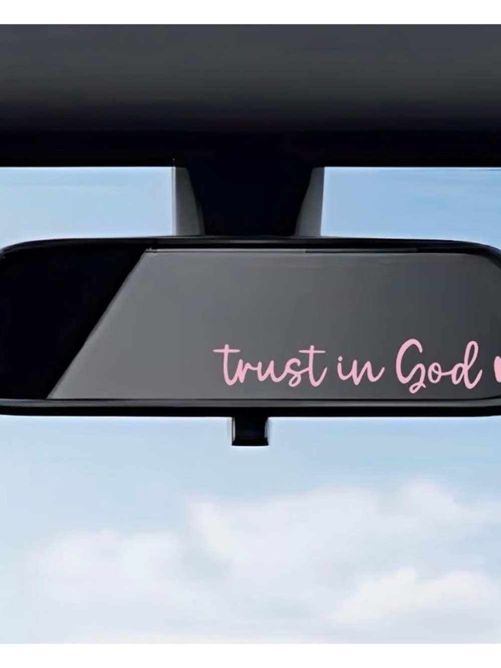 2 piece Trust in God rear view mirror